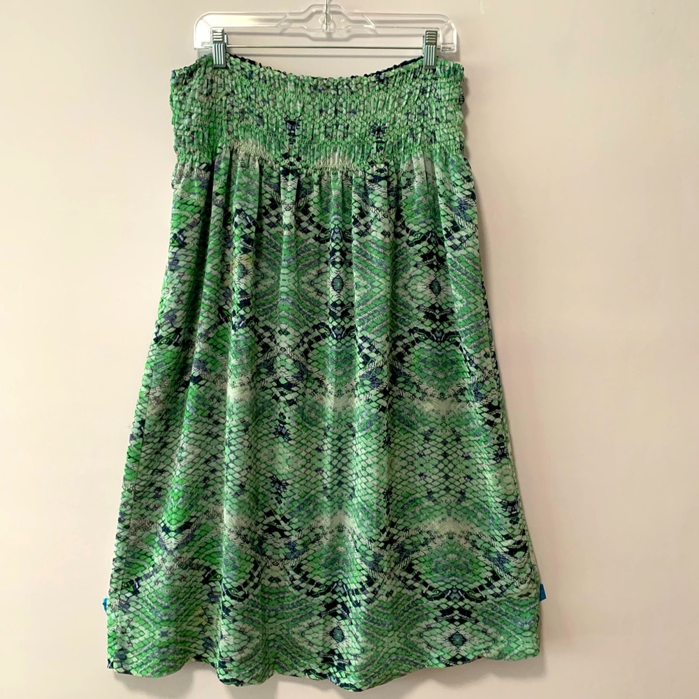 CAbi Green Strapless Dress